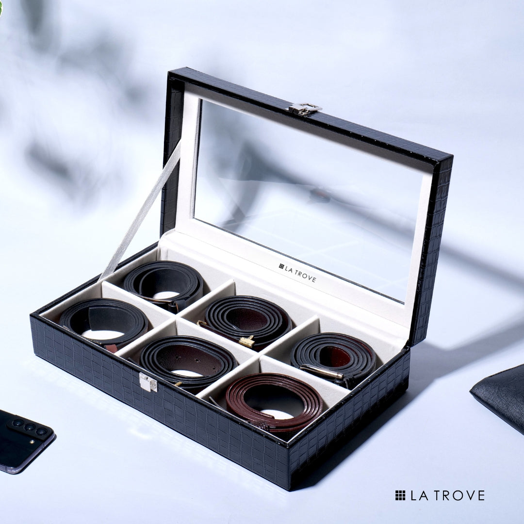 Premium 6 Slot Belt Box Glass